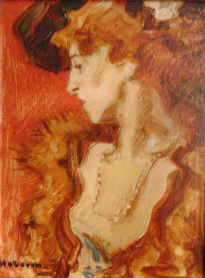 La dama in rosso da Hugo von Habermann